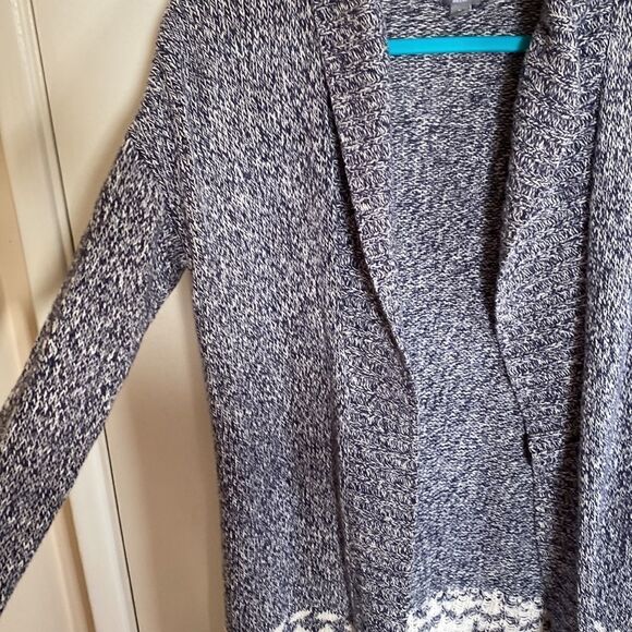 Aerie-blue and white open cardigan with fringe- Size medium - Picture 6 of 13